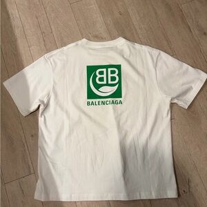 Balenciaga BB Box Logo Leaf T-Shirt Eco Green / White